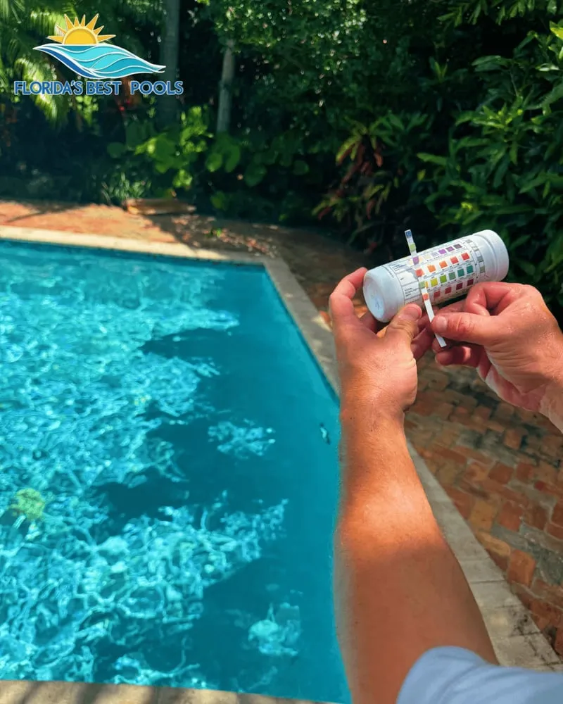 Crystal-clear serviced pool water