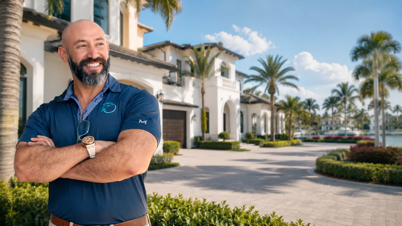 Joe Ford, founder of Goliath Solutions, outside a South Florida waterfront home